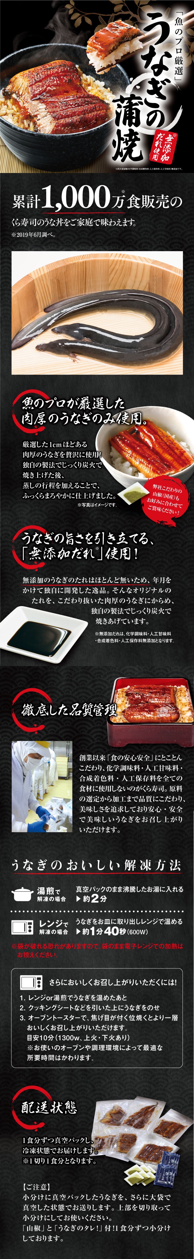 うなぎの蒲焼6食セット